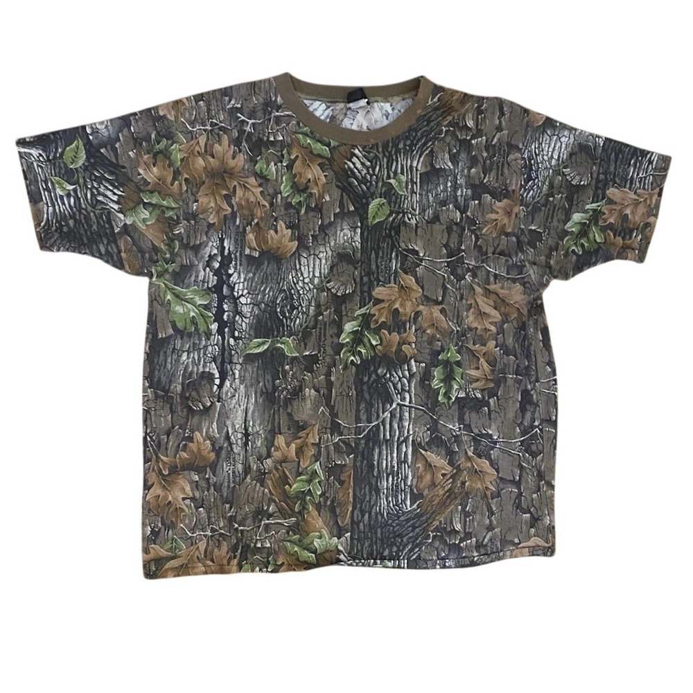 90s Trebark Superflauge T-Shirt Mens 2XL Camo Hunting Vintage USA Single Stitch